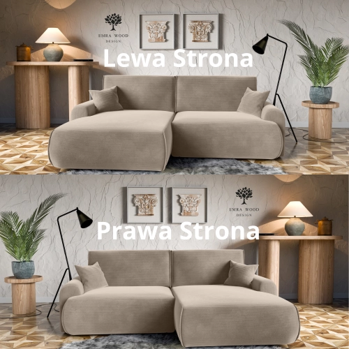 Narożnik z funkcją spania NABOO Tkanina Perla 10